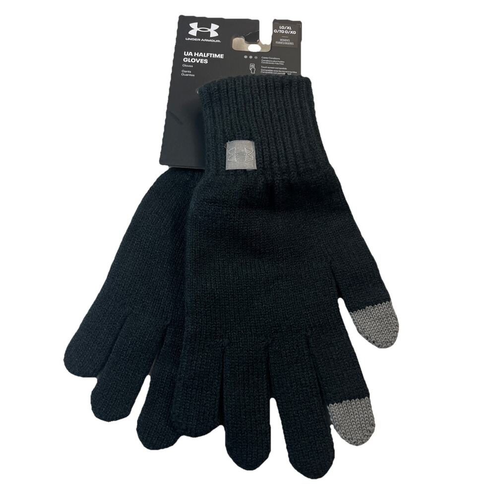 Under Armour Halftime Gloves WOMEN’S Black Gray Large/X-Large Touch Screen NWT